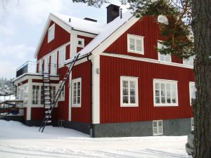 Bergshamra bygdegård i vinterskrud