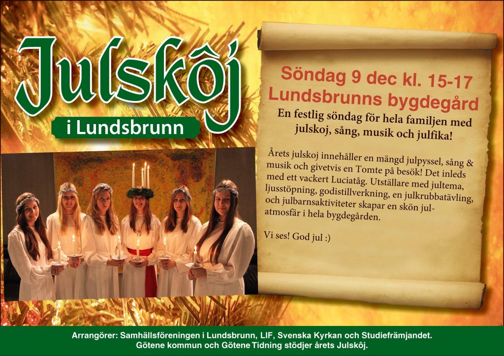 Program för årets Julskoj söndagen den 9 december