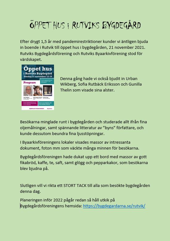 Öppet Hus Bygdegården