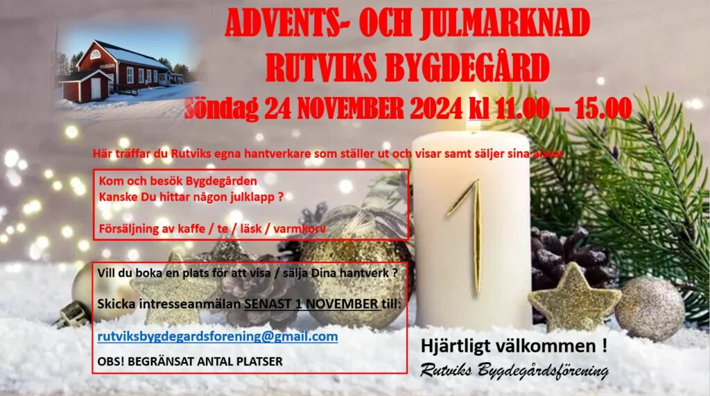 Annons Advents O Julmarknad 2024