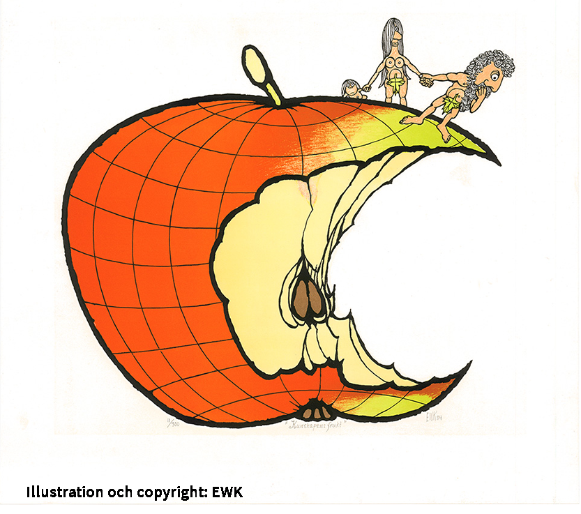 Äpple, illustration Ewert Karlsson - EWK